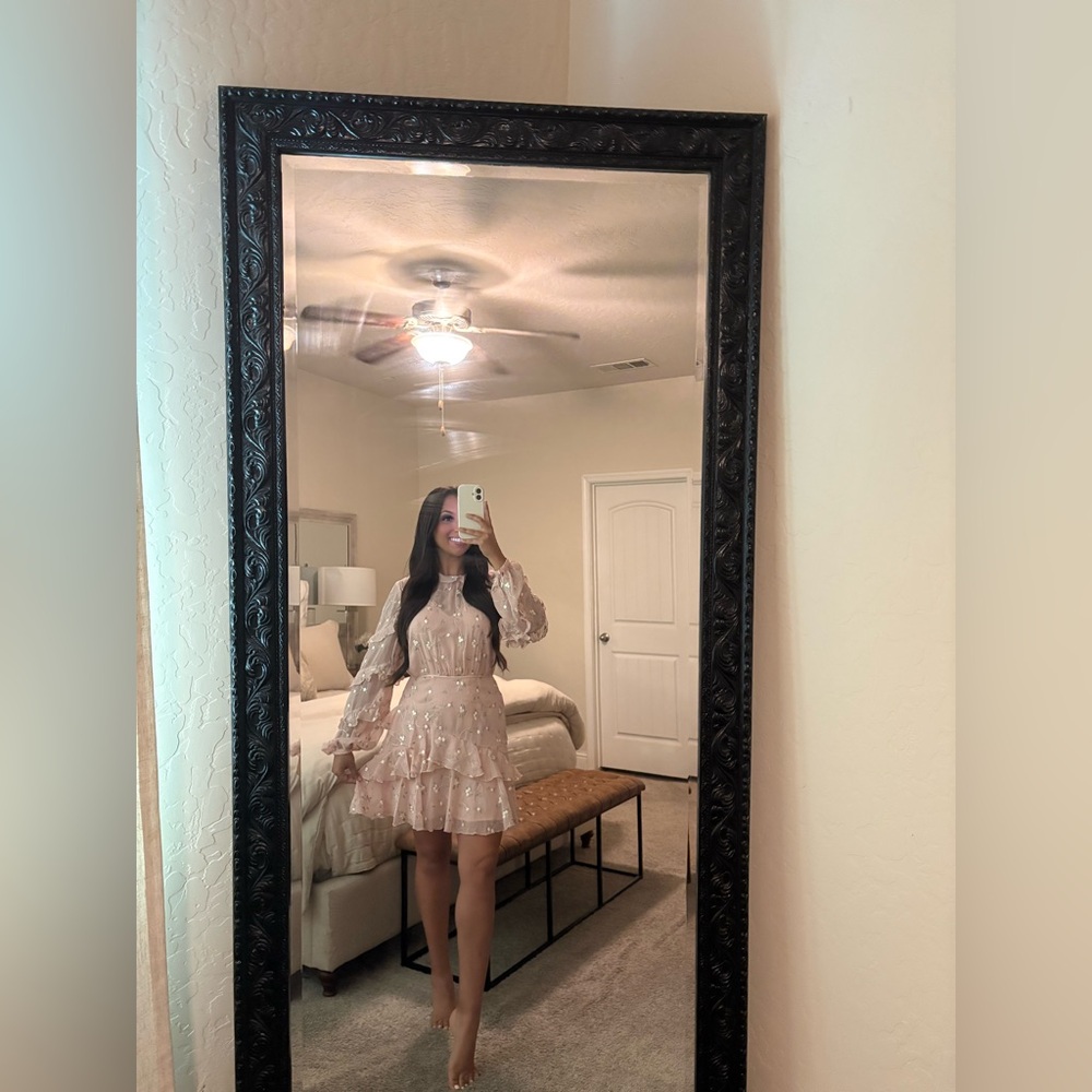 TALULAH Blush Dress with Sequin Accents